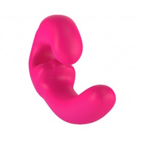 Розовый страпон с вибрацией Sharevibe - 22 см.